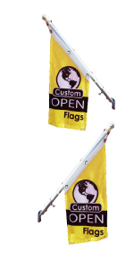 Custom double sided angled open flags online