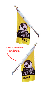 Custom single sided angled open flags